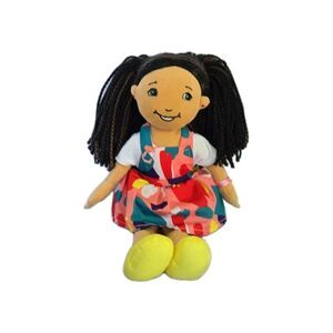 2015 Manhattan Toy Lily Cloth Doll 12” Yarn Hair Pigtail Hispanic Colorful Dress